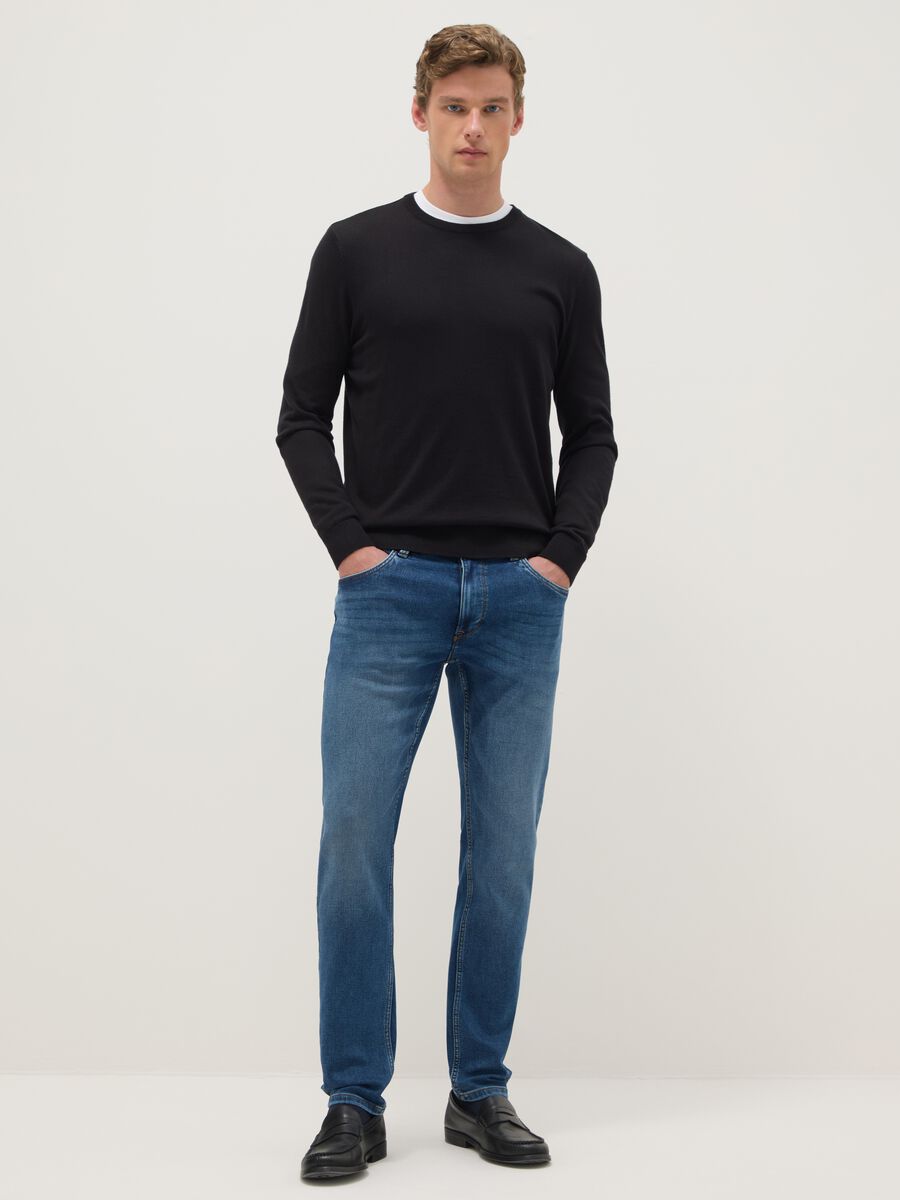 Slim fit blue denim jeans_0