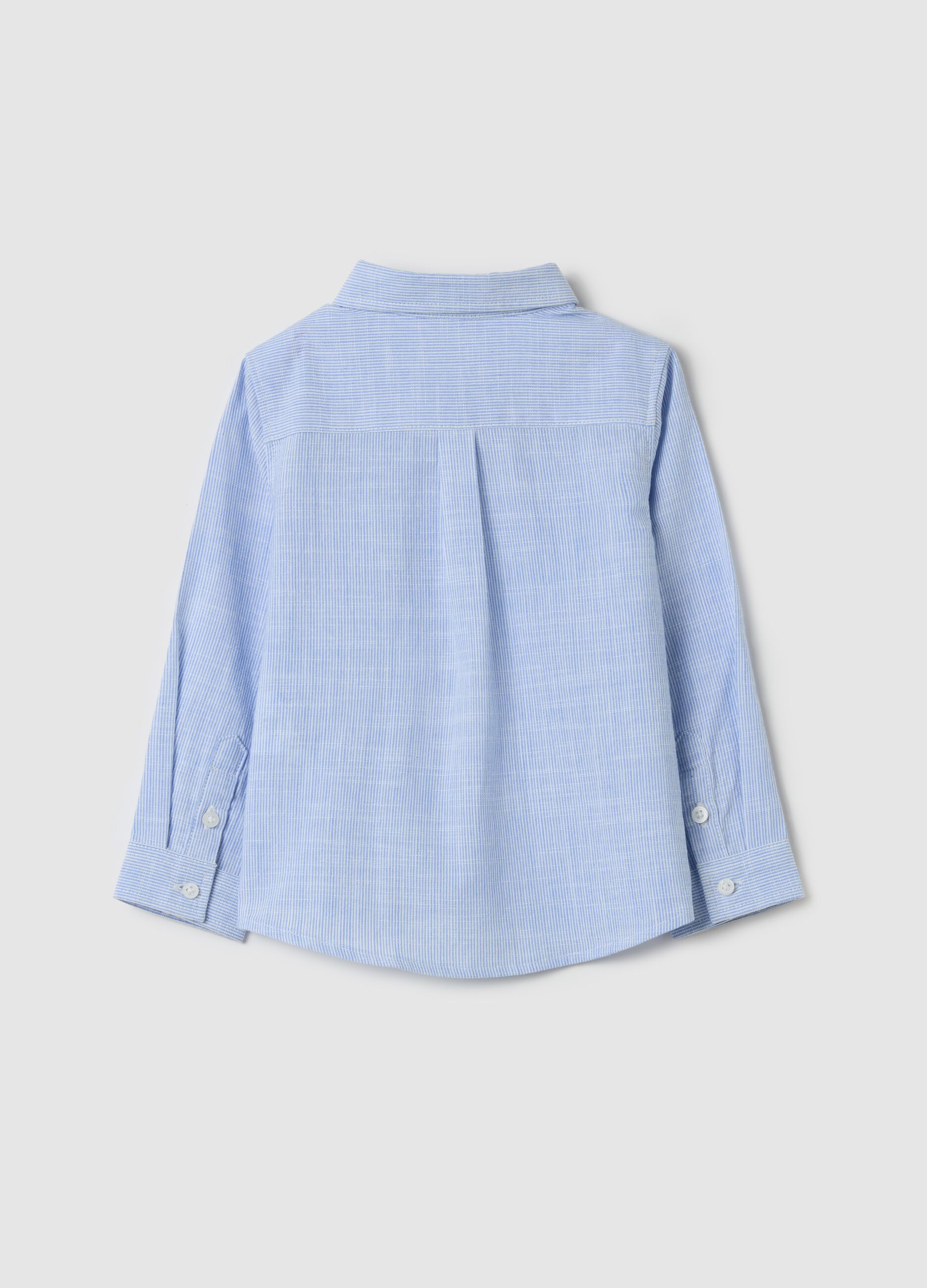 Camicia in cotone a righe con tasca 