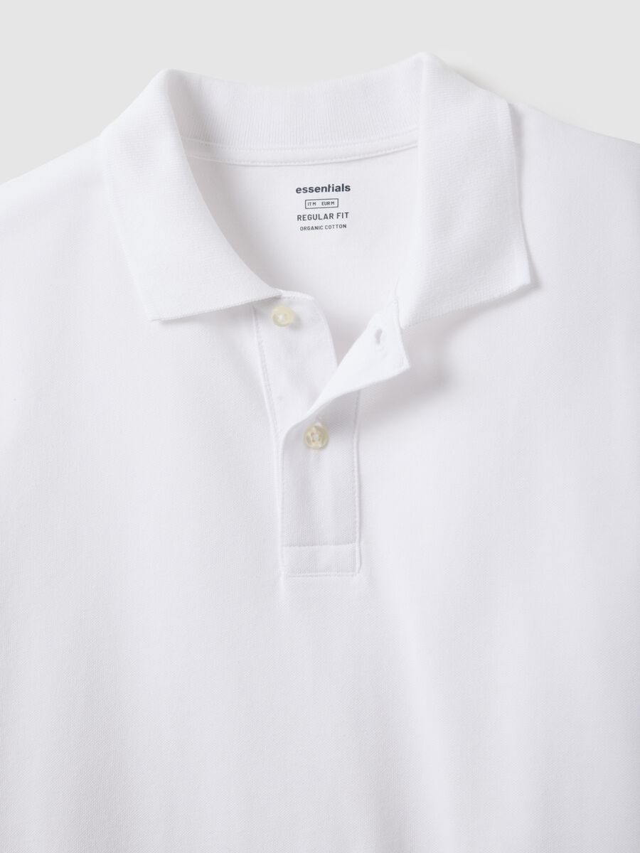 Polo bianca a maniche lunghe in puro cotone regular fit_5