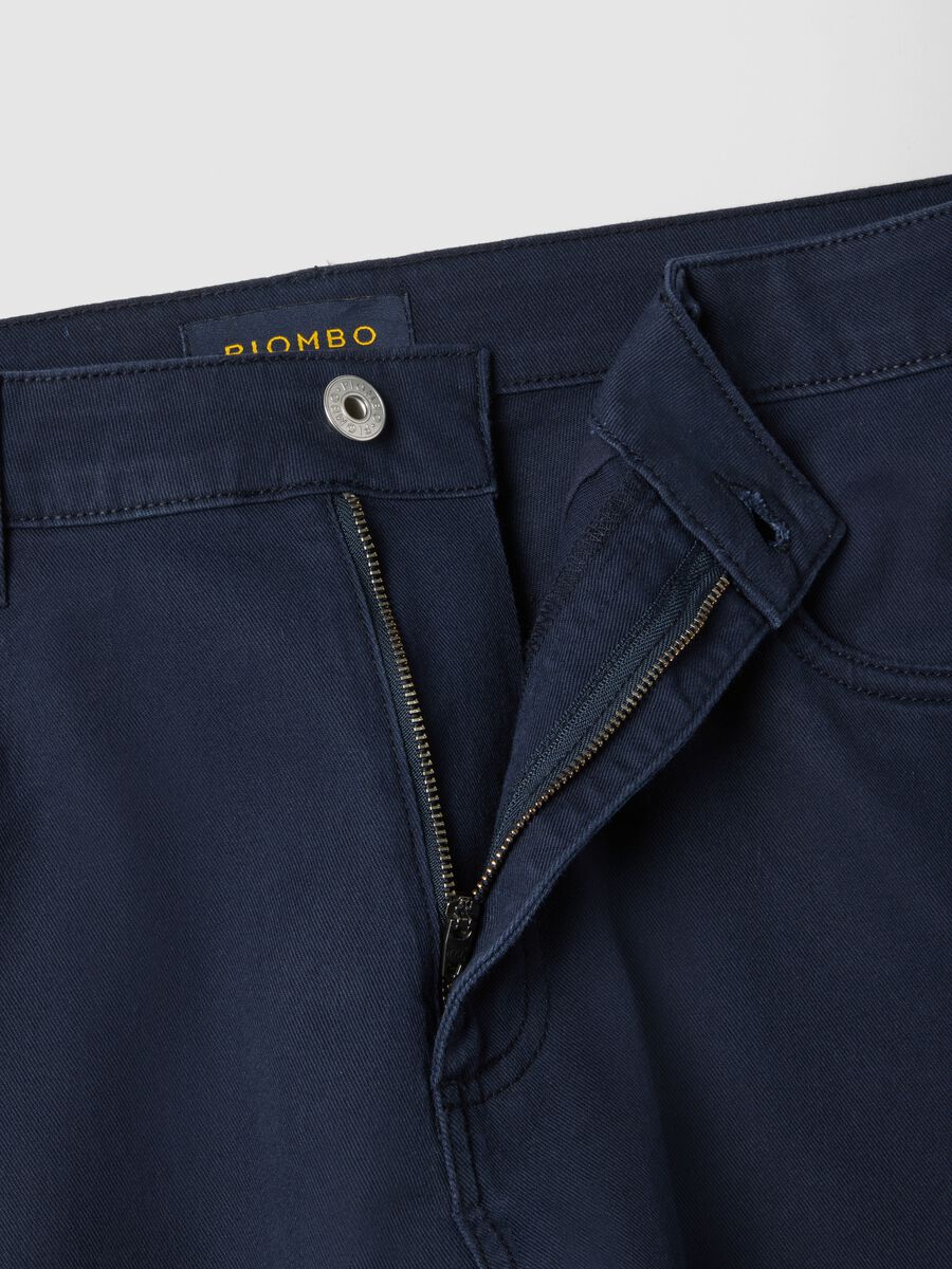 Blue Stretch Twill Trousers Regular Fit_1
