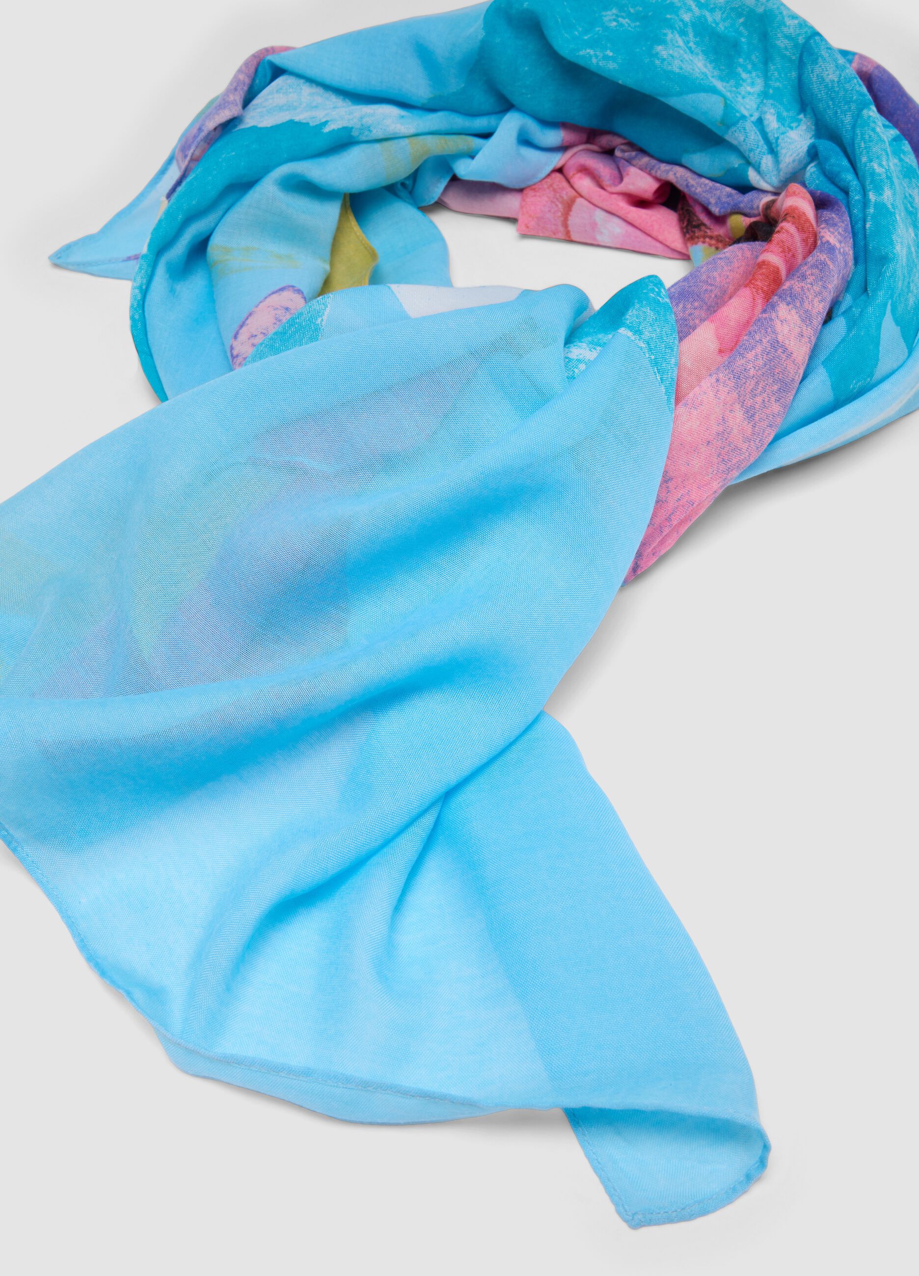 Multicolour floral print scarf