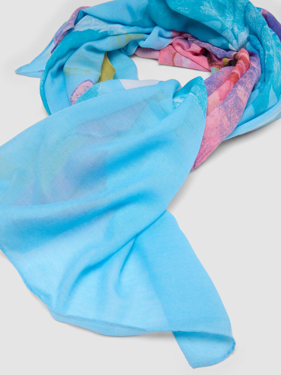 Multicolour floral print scarf_2