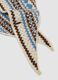 Beige scarf with light blue and brown jacquard pattern_1