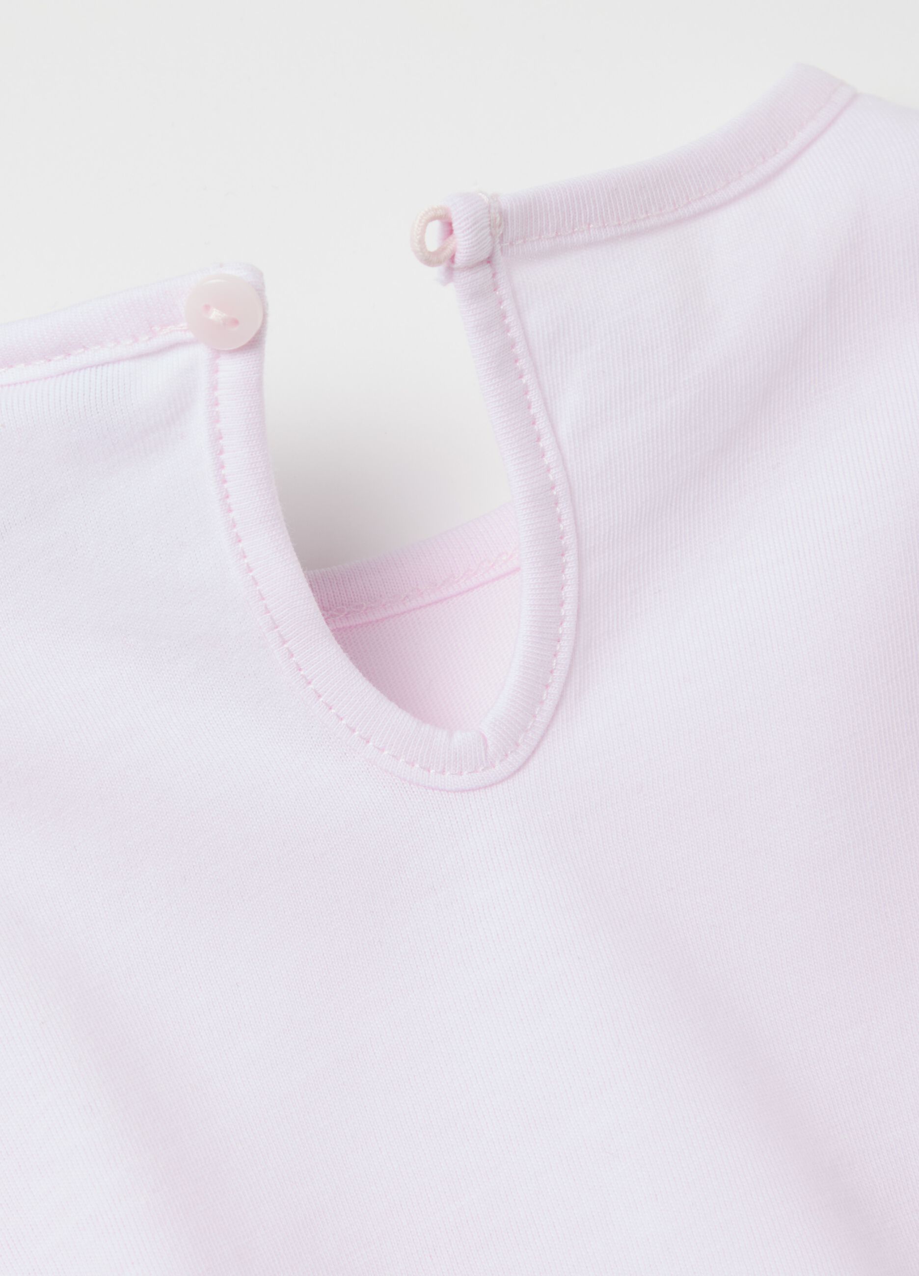 Cotton T-shirt with print and long sleeves