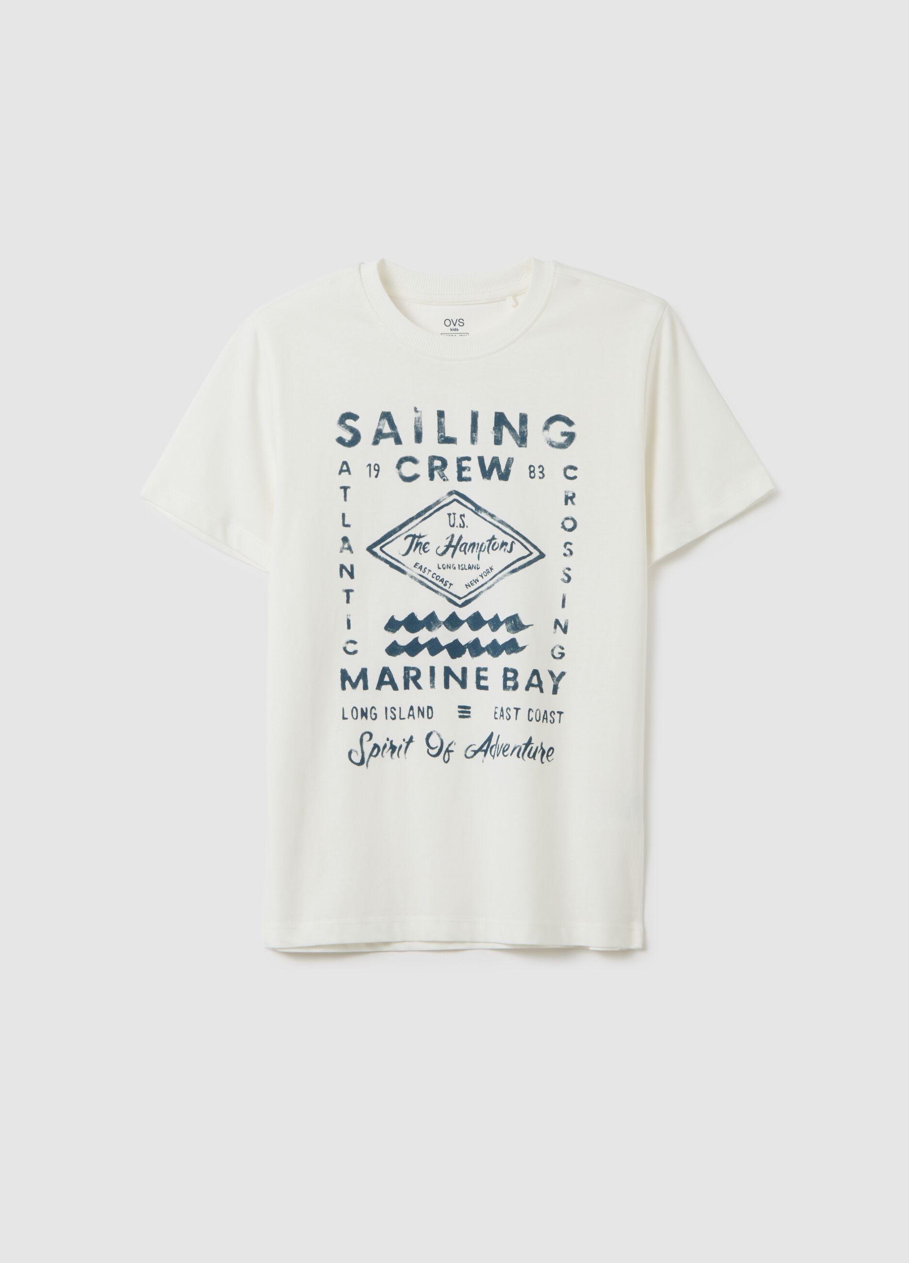 Boys' white pure cotton regular fit T-shirt