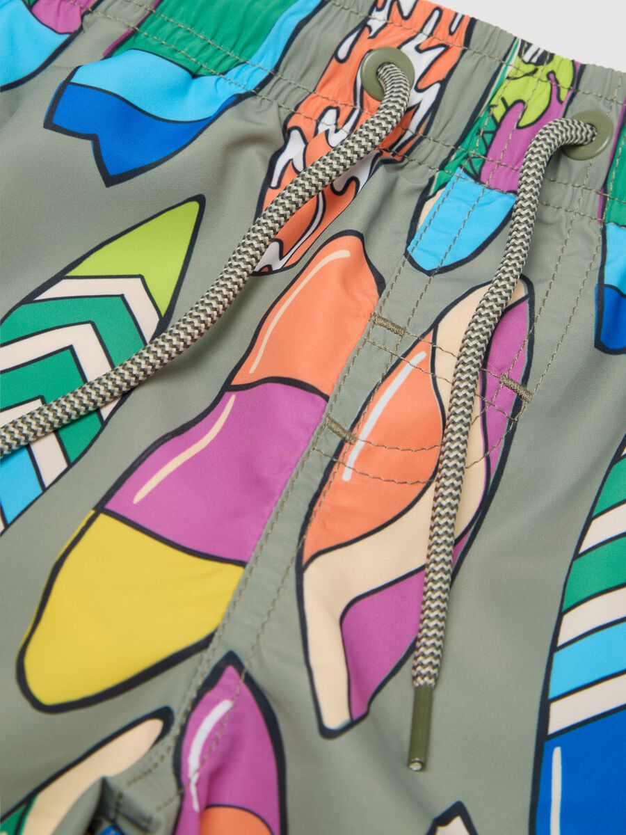 Children's swimsuit in multicolour fabric, regular fit with elastic waistband_2