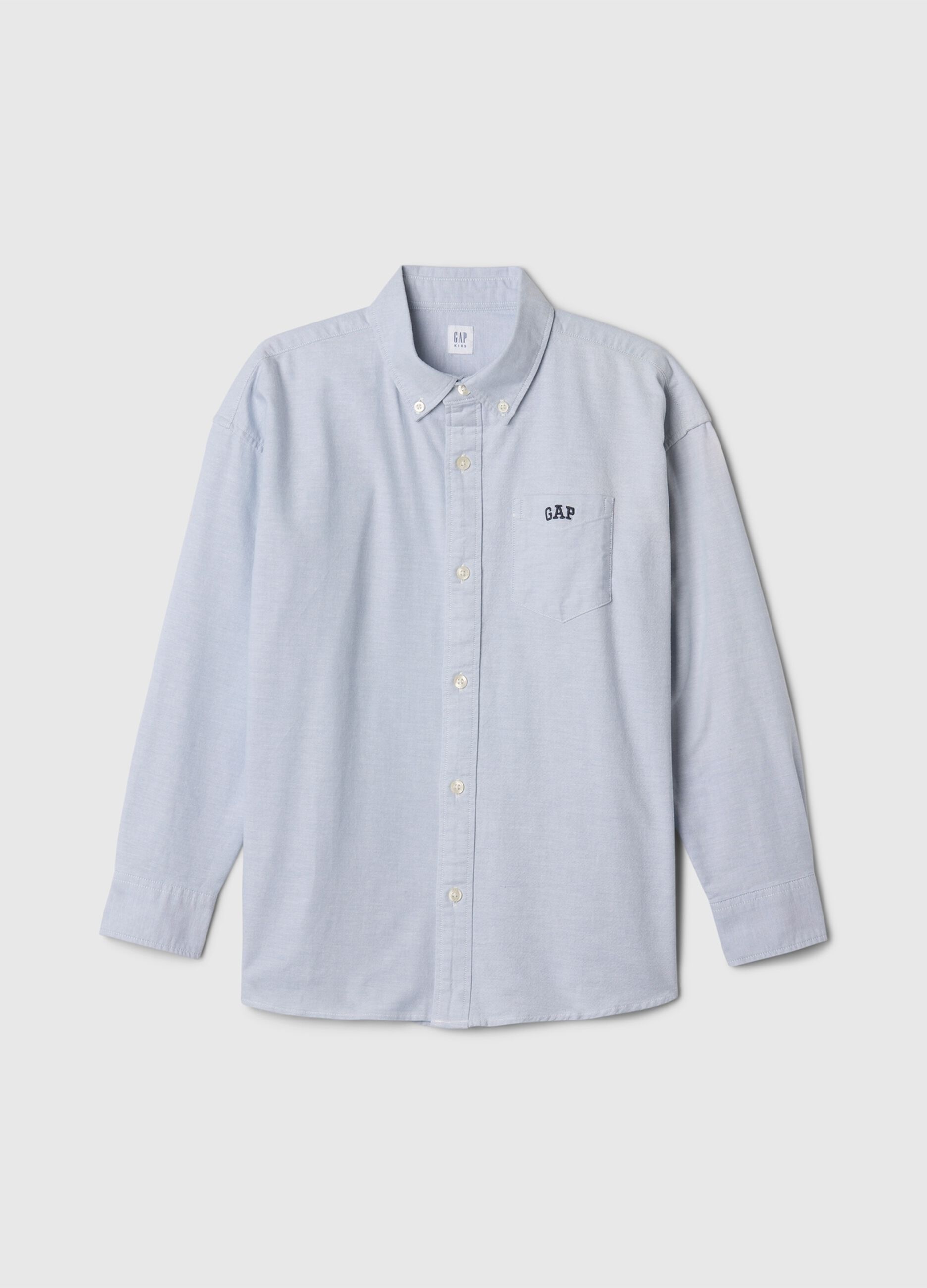 Camicia azzurra elasticizzata in cotone