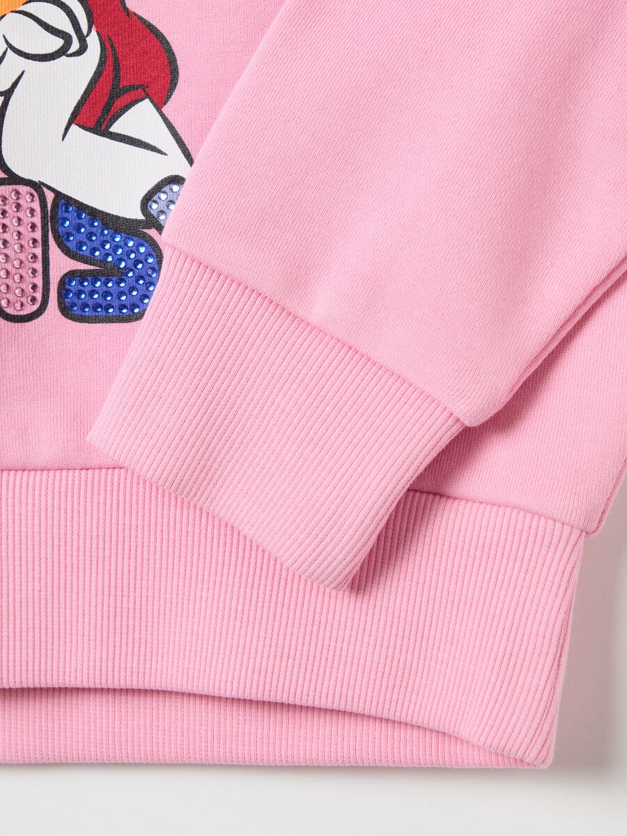 Cotton sweatshirt with diamantés and Daisy Duck print_3
