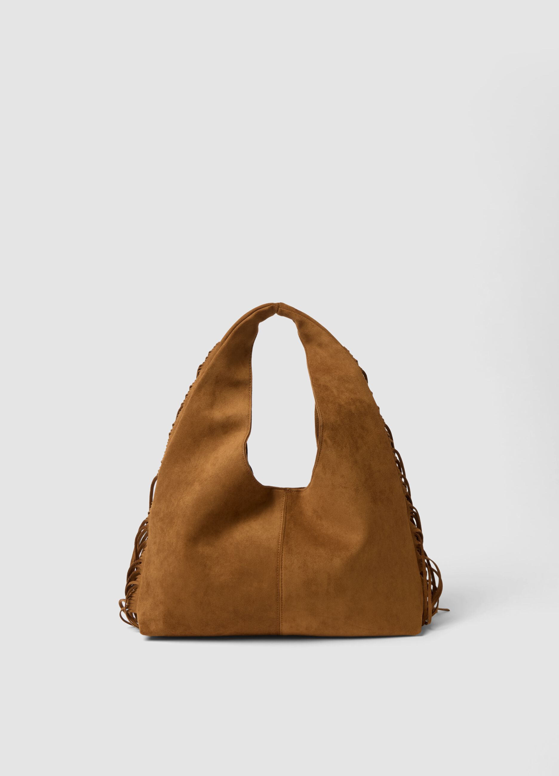 Brown fringe handbag