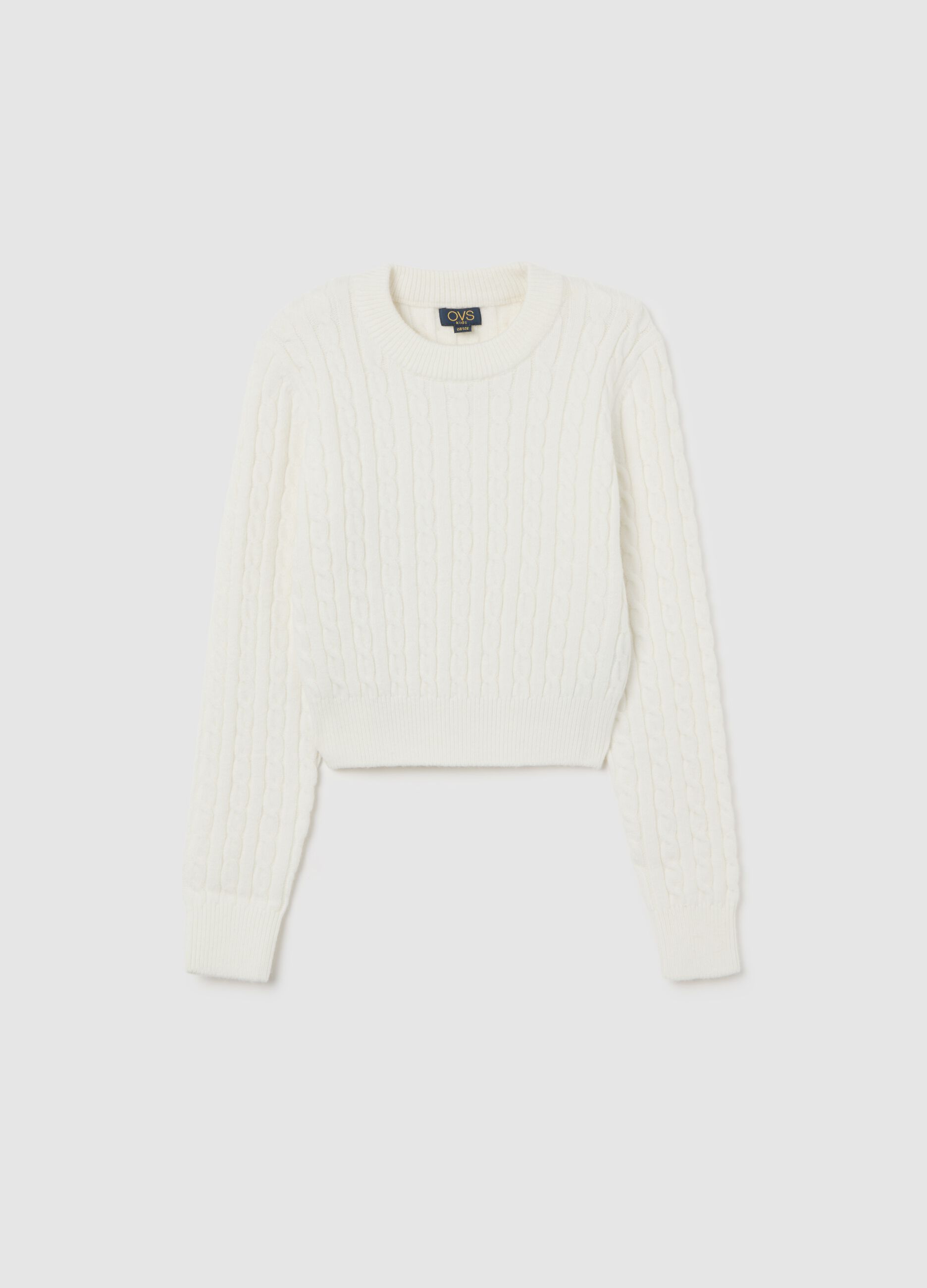 White Regular Fit Girl's Sweater