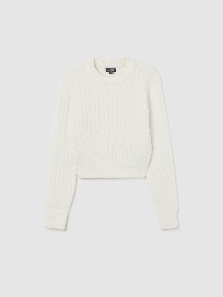 White Regular Fit Girl's Sweater_0