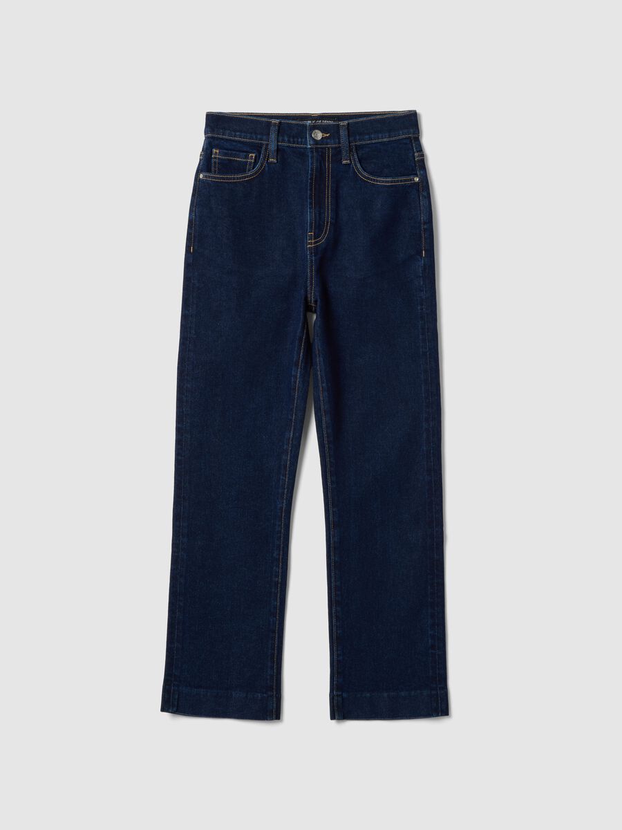Stretch Cotton Denim Blue Bootcut Jeans_4