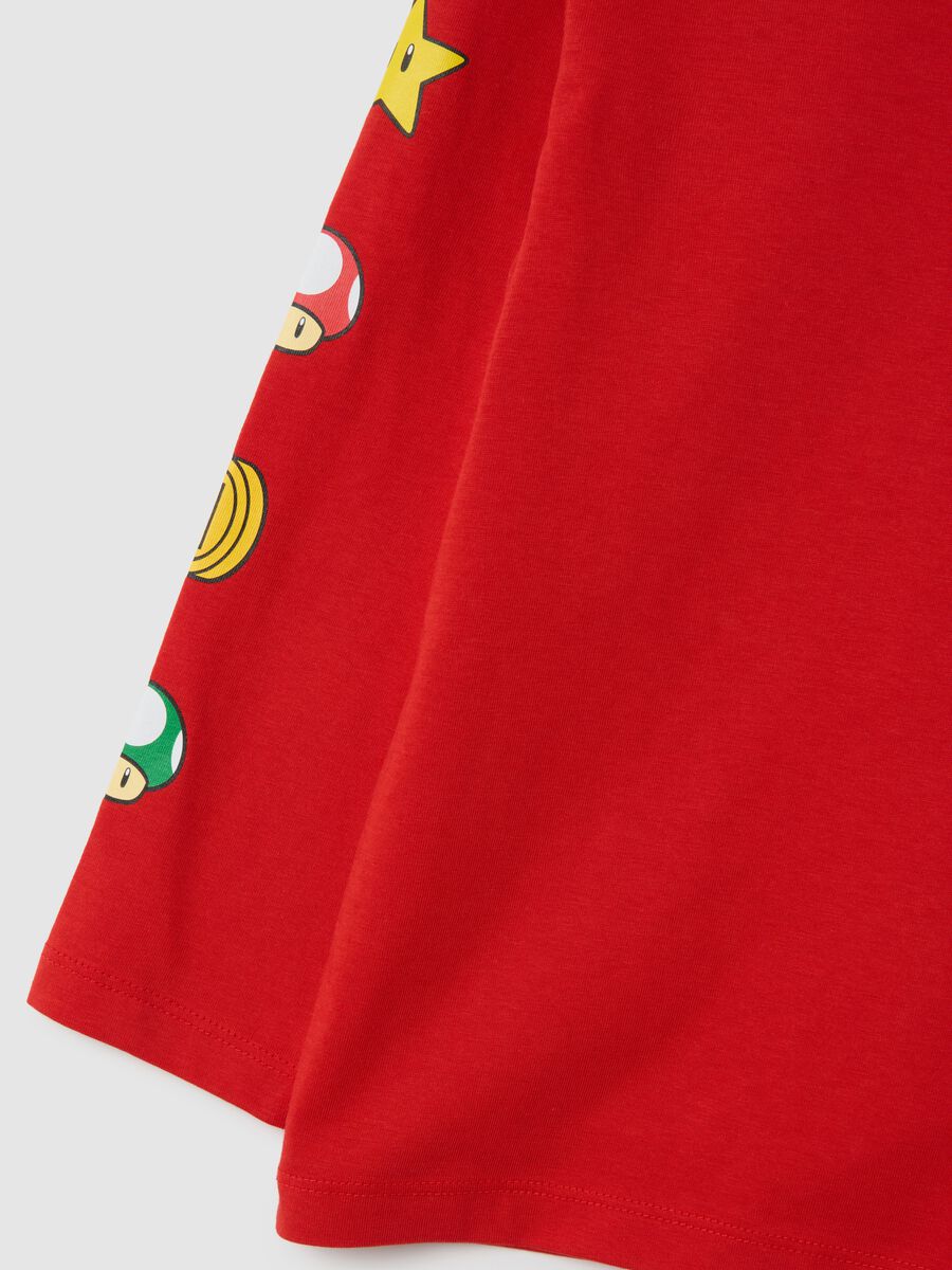 Red pure cotton children's sweater with Super Mario print_3