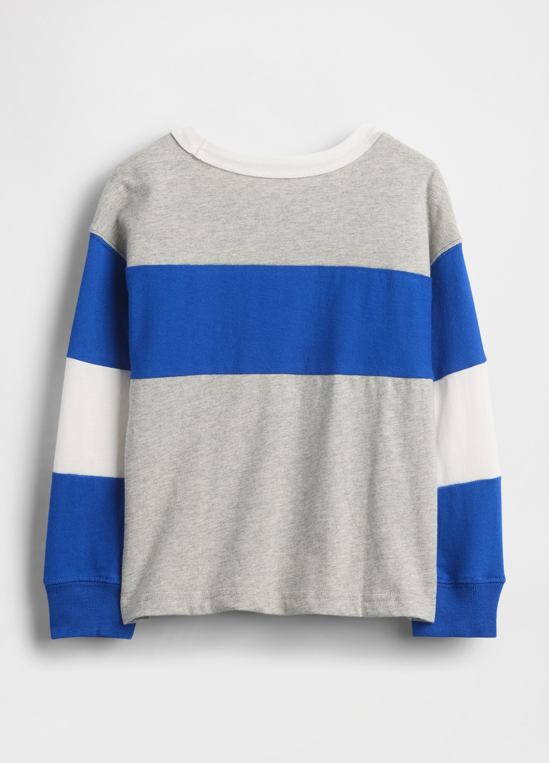 Grey and blue cotton long sleeve shirt