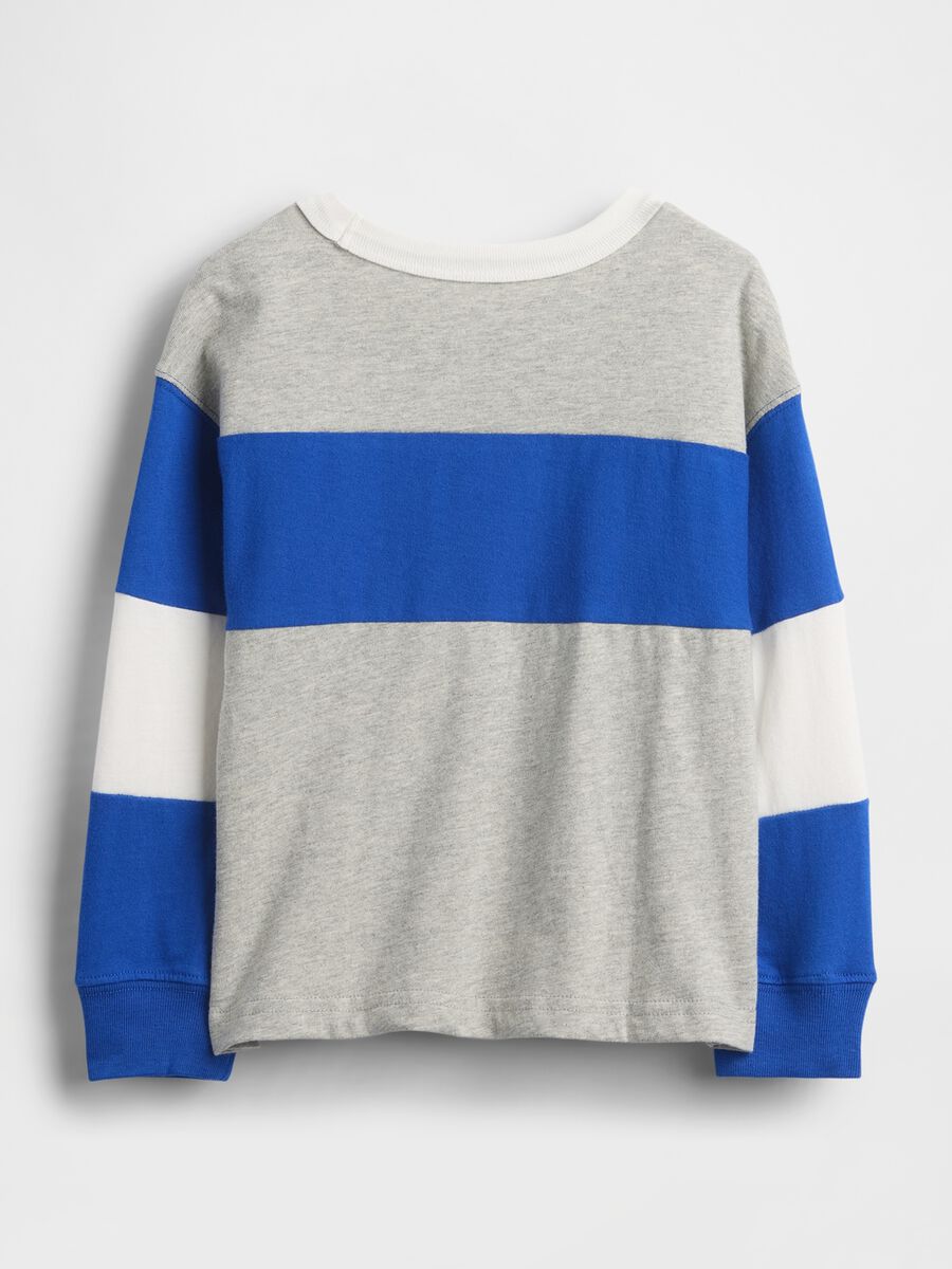 Grey and blue cotton long sleeve shirt_1