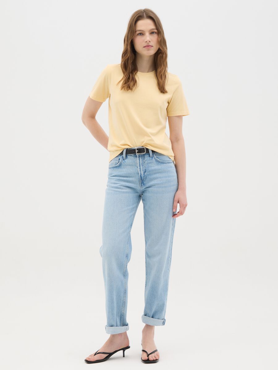 Women’s yellow regular-fit T-shirt in 100% cotton_1