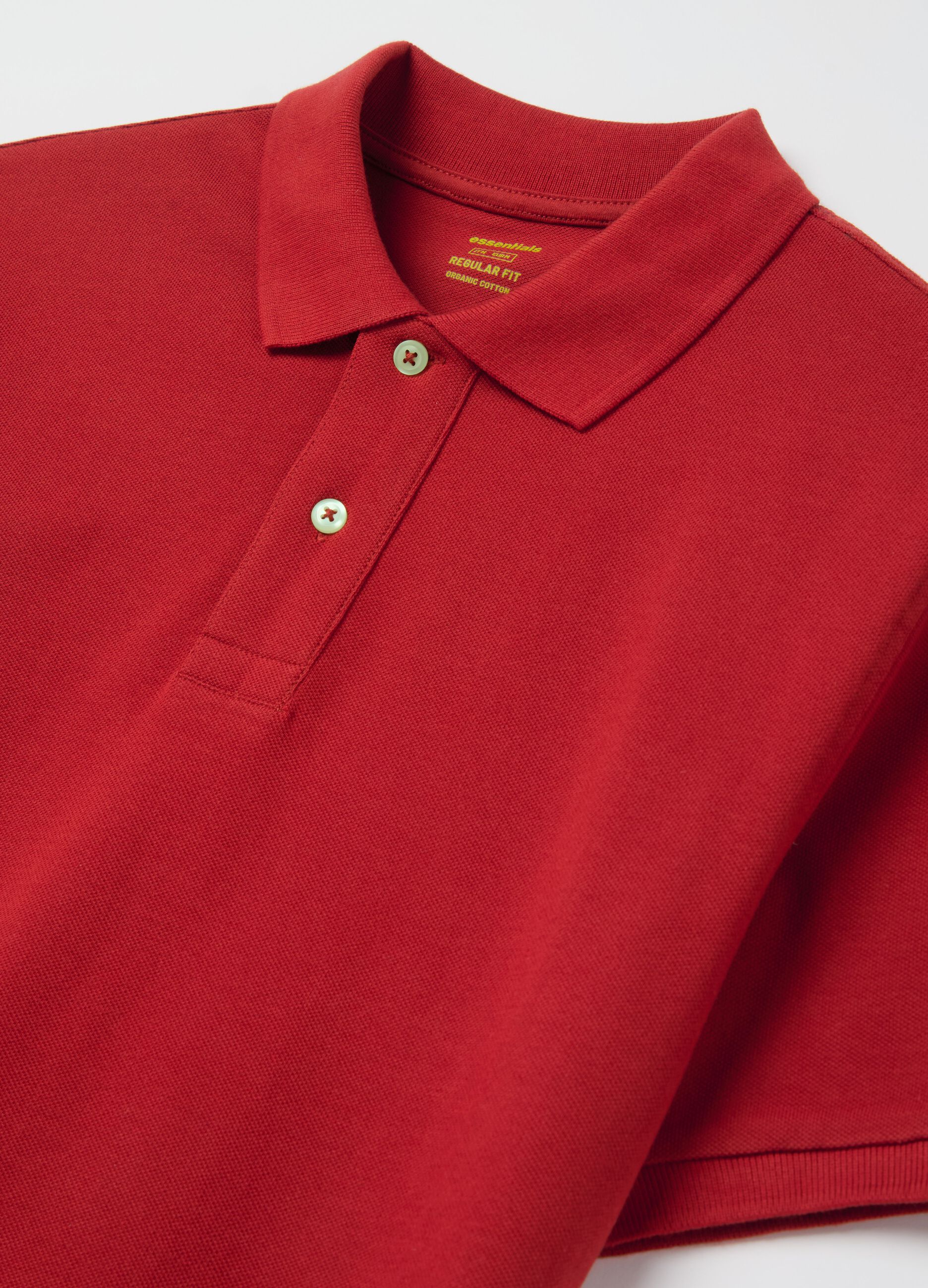Solid colour polo shirt in organic cotton