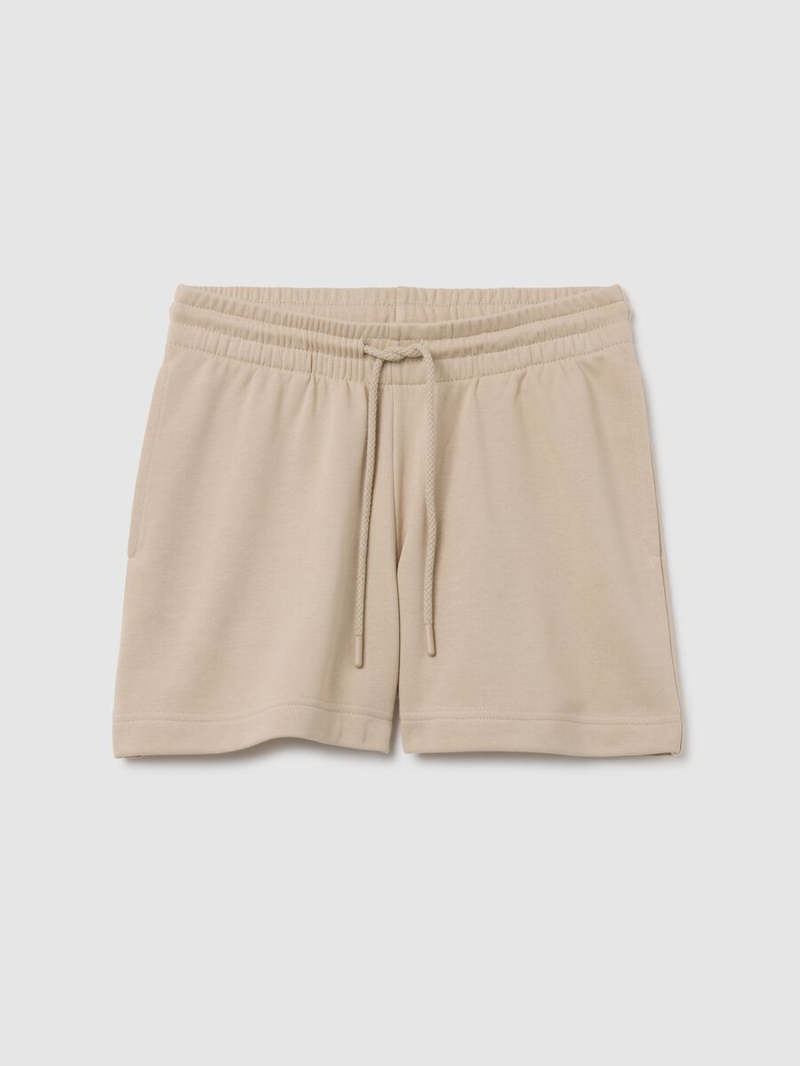 Women's Beige Cotton Regular Fit Shorts_0