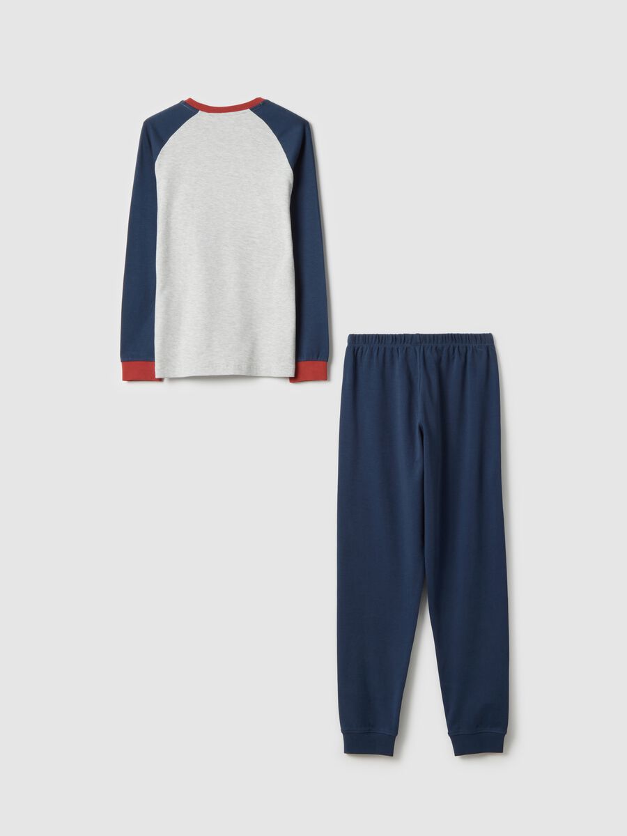 Pigiama da bambino in misto cotone multicolor regular fit con stampa_1