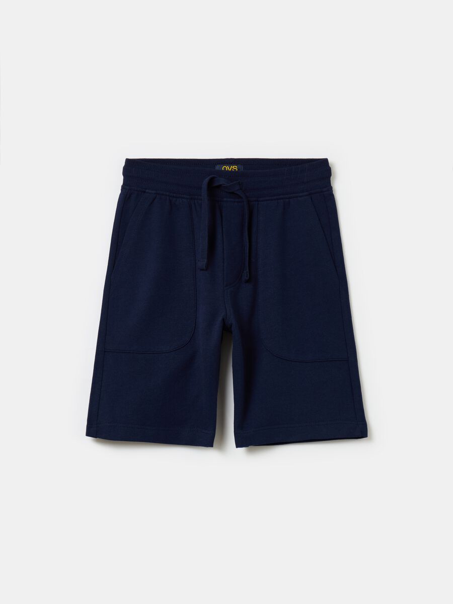 French Terry Bermuda shorts with drawstring_0