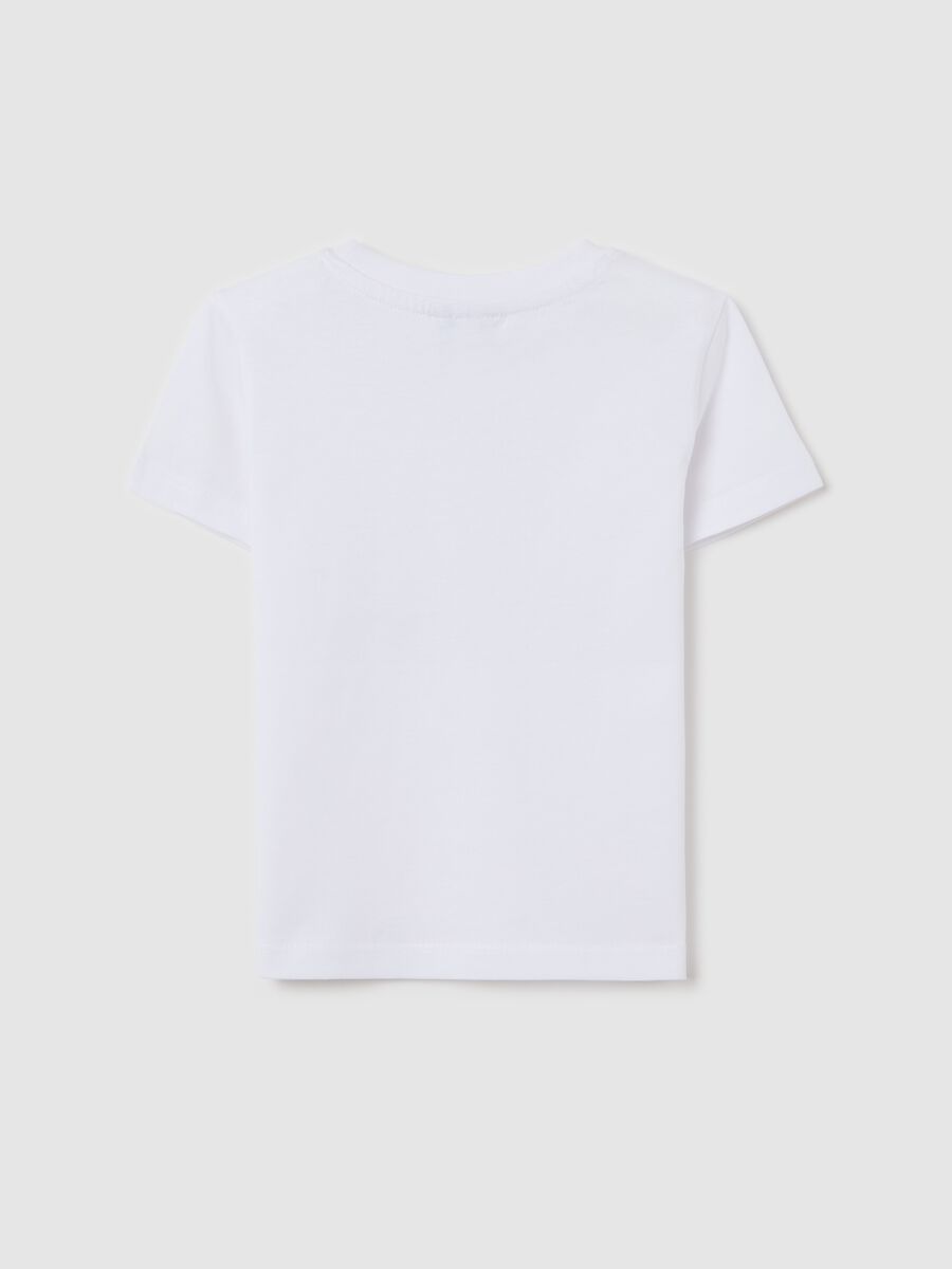 White T-shirt in cotton with "Captain" print_1