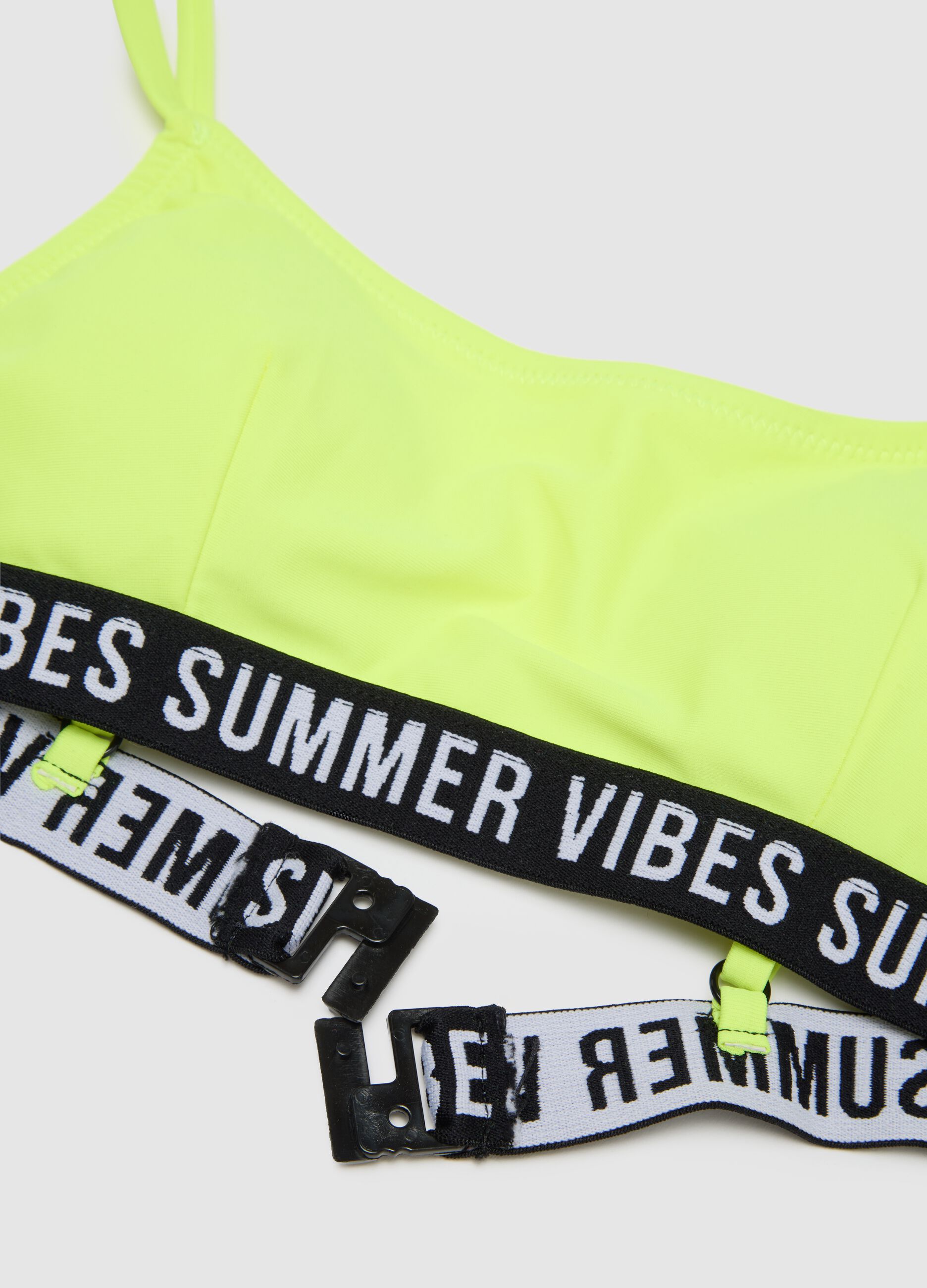Girls' yellow stretch fabric bikini