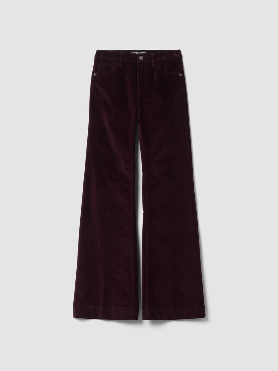 Jeans rossi bootcut in cotone elasticizzato_0