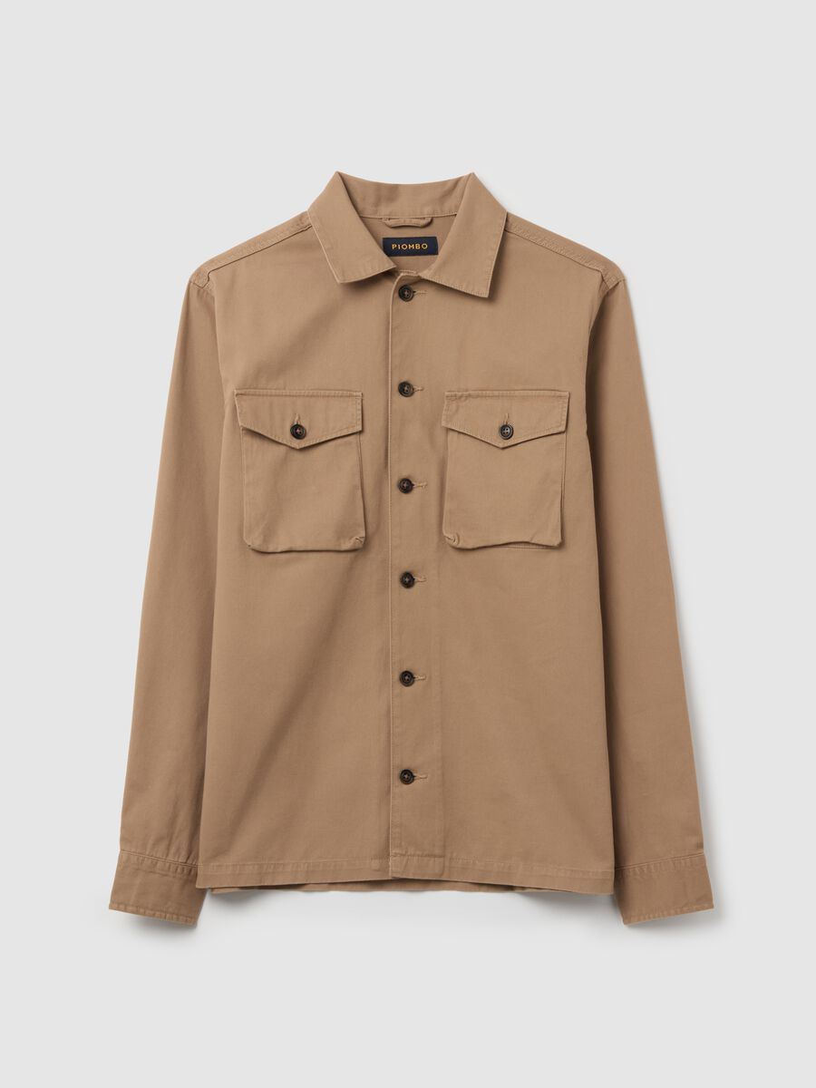 Solid colour shacket in twill_4