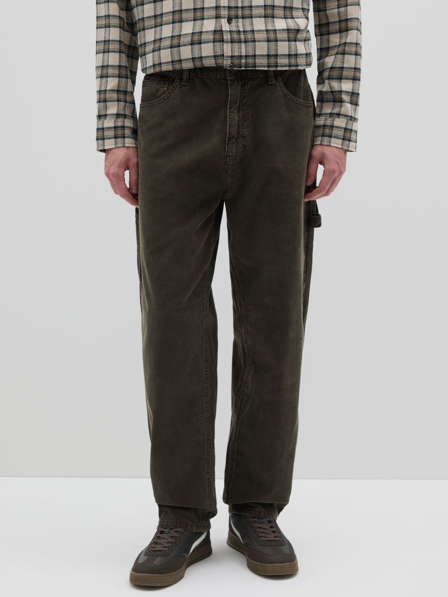 Pantaloni baggy in puro cotone neri_1