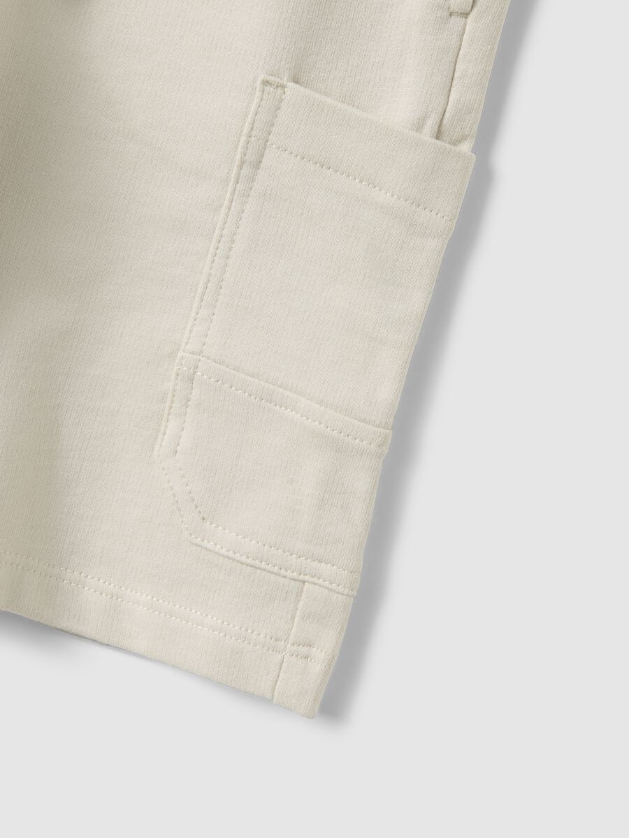 Pantaloncini in puro cotone beige da bambino regular fit_3