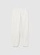 Girls' white pure cotton jogger trousers regular fit_4