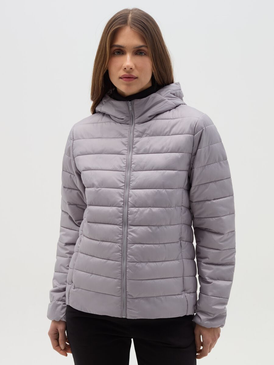 Ultralight short down jacket with hood and zip_0