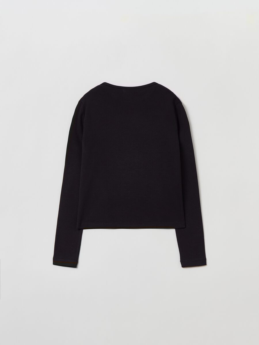 T-shirt a maniche lunghe in cotone_1