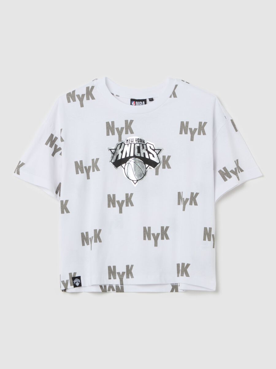 White T-shirt with NBA New York Knicks print_4