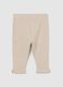 Baby girl beige cotton blend leggings slim fit_1