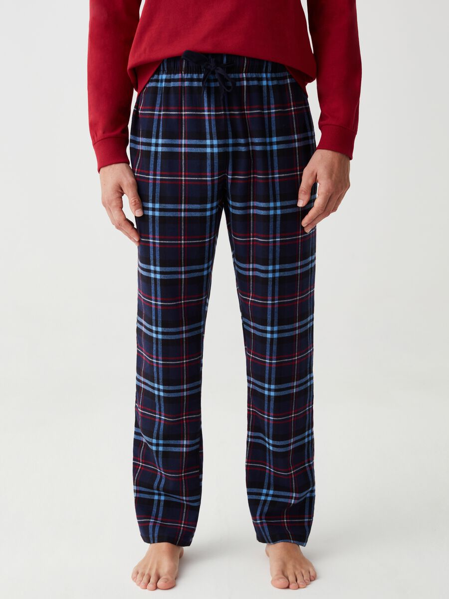Pigiama lungo con patch tartan_3