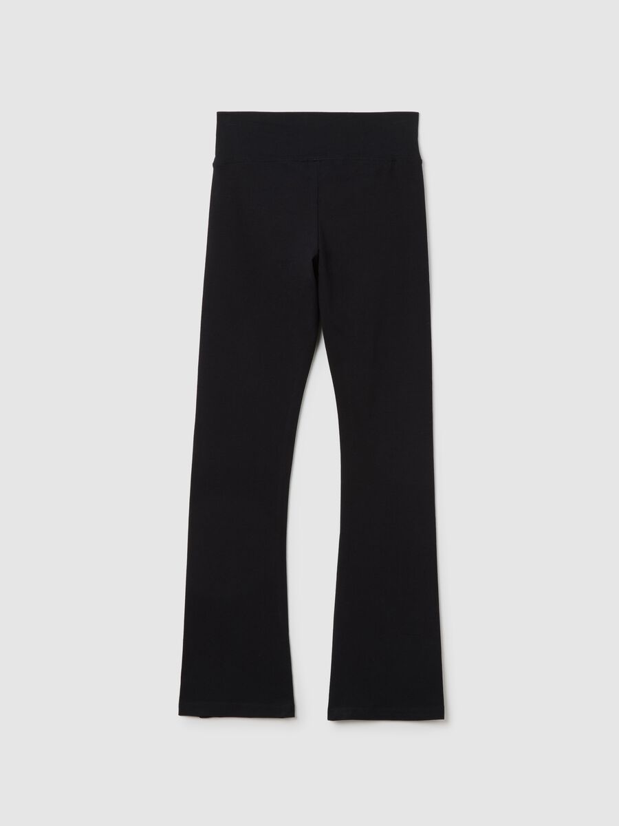 Leggings da ragazza in cotone elasticizzato nero flare_4