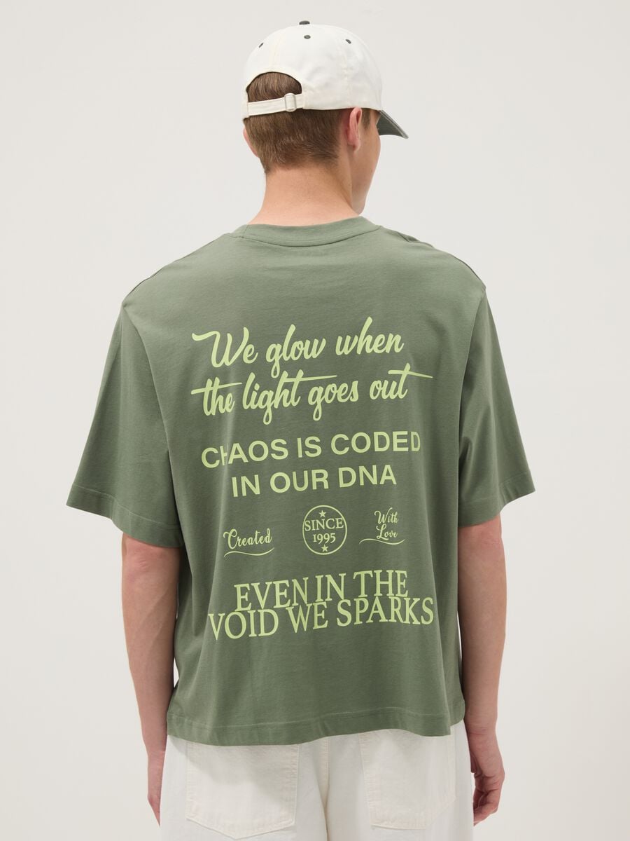 T-shirt verde in puro cotone a maniche corte_3