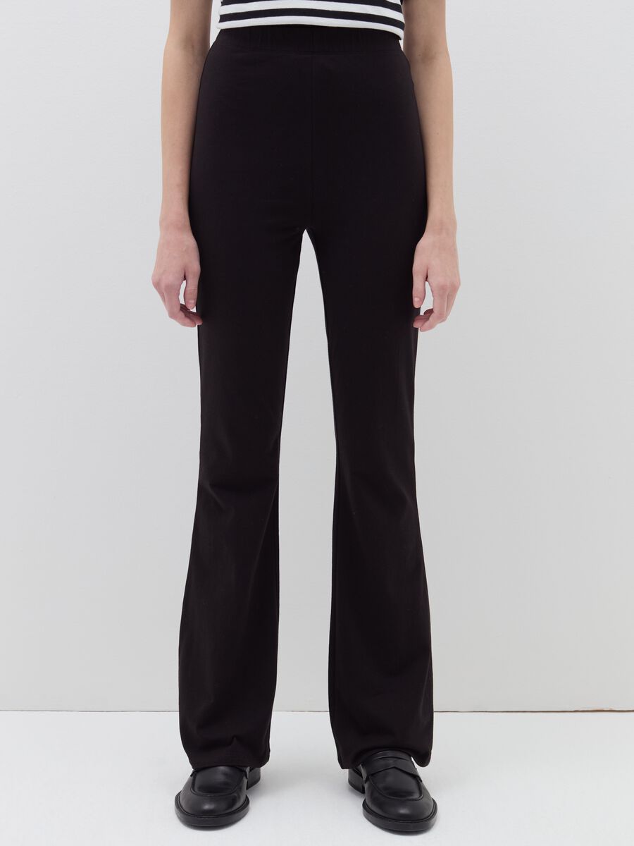 Leggings flare fit in cotone stretch_1