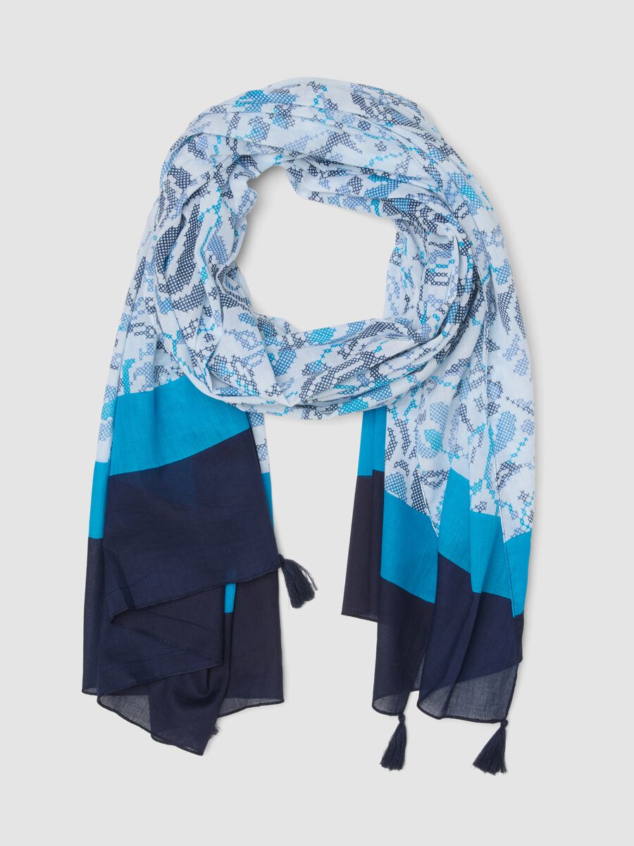 Multicoloured pure cotton scarf_0