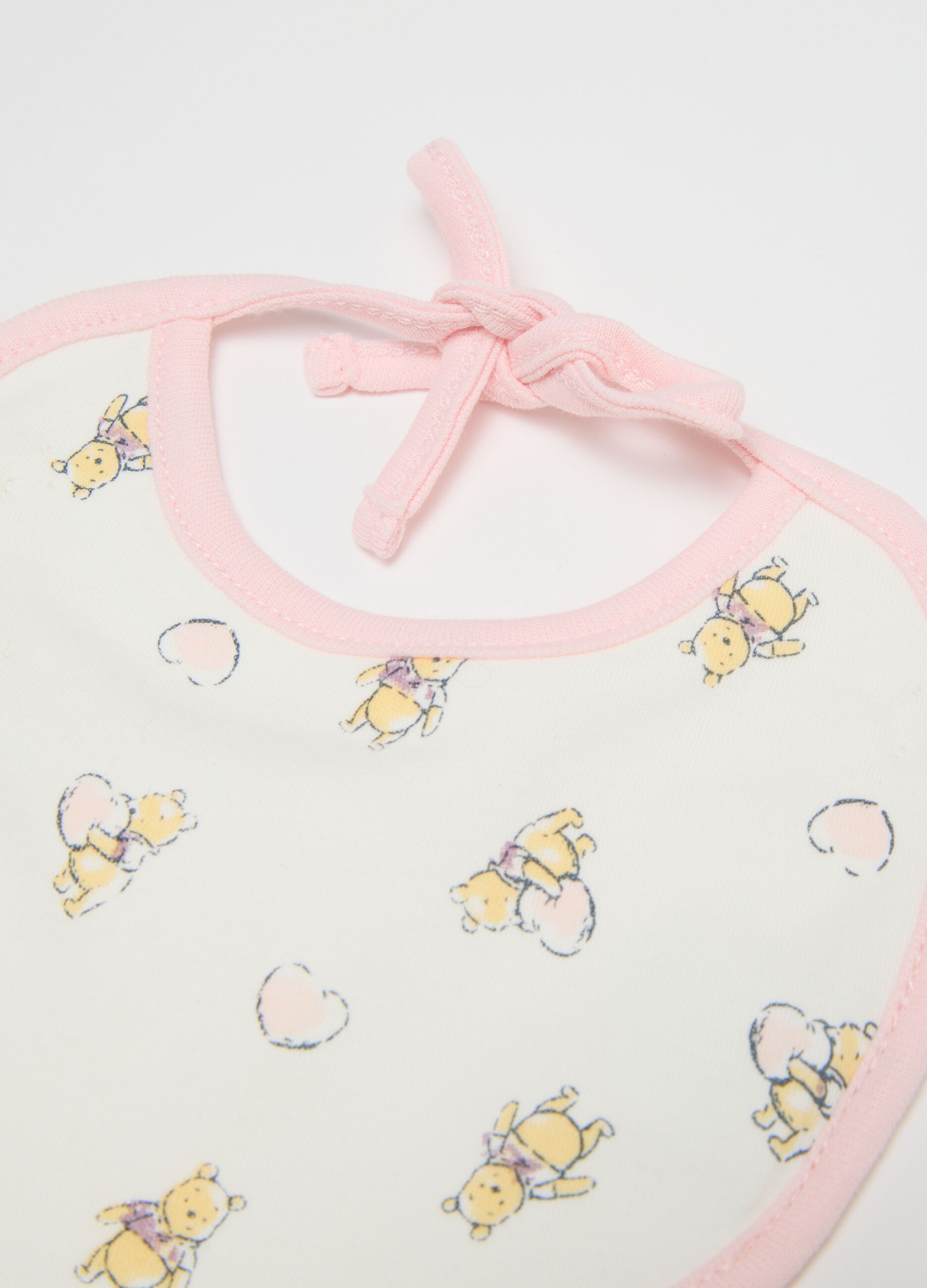 Baby girl's white pure cotton bib set