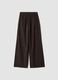 Dark brown pure cotton regular-fit trousers_2