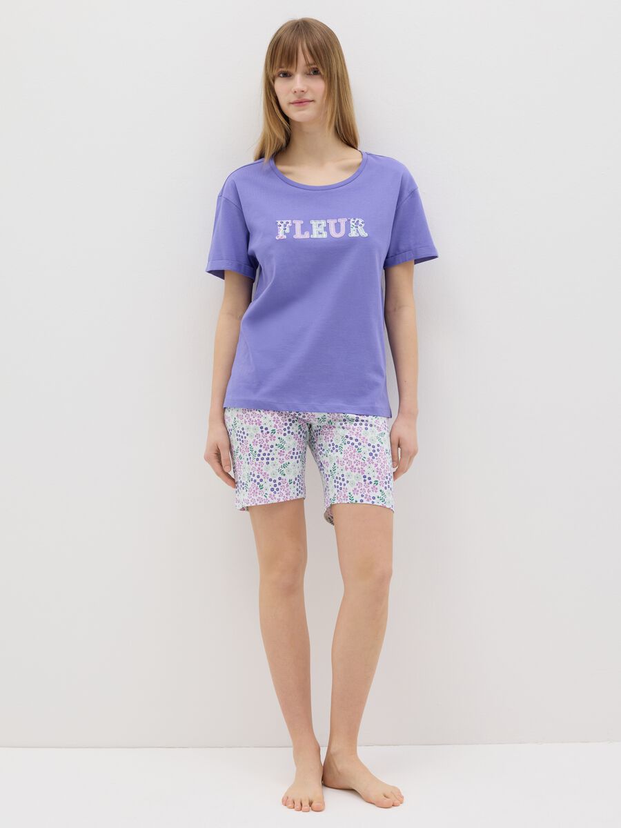 Purple pyjama top with "Fleur" embroidery_0
