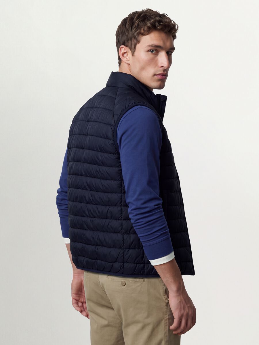 Blue Ultralight Padded Gilet with Zip_0