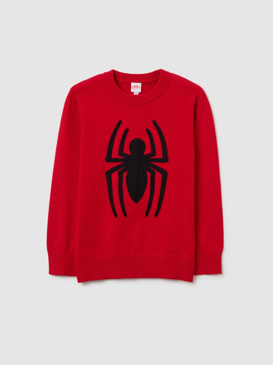 Maglione rosso da bambino regular fit con design Spiderman_0