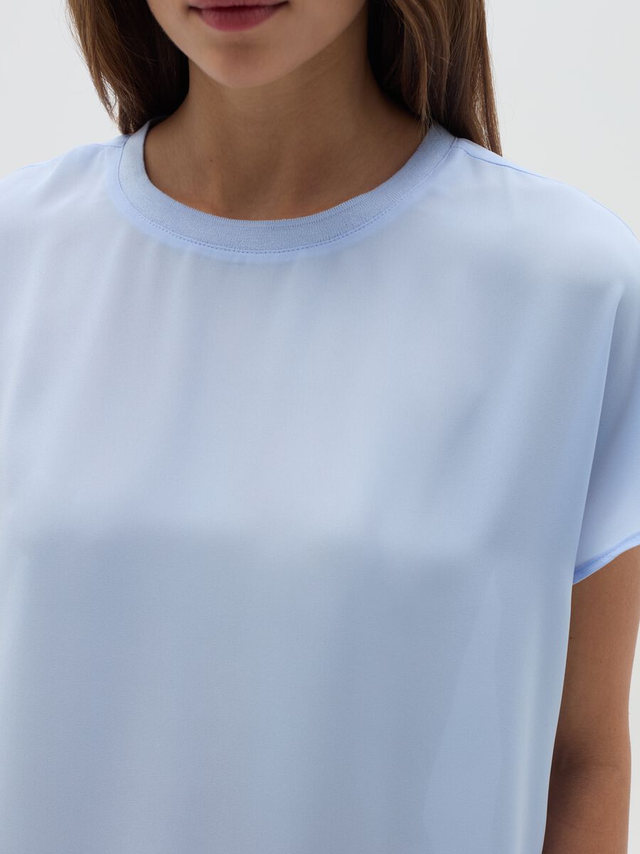 Solid colour blouse in crêpe_3