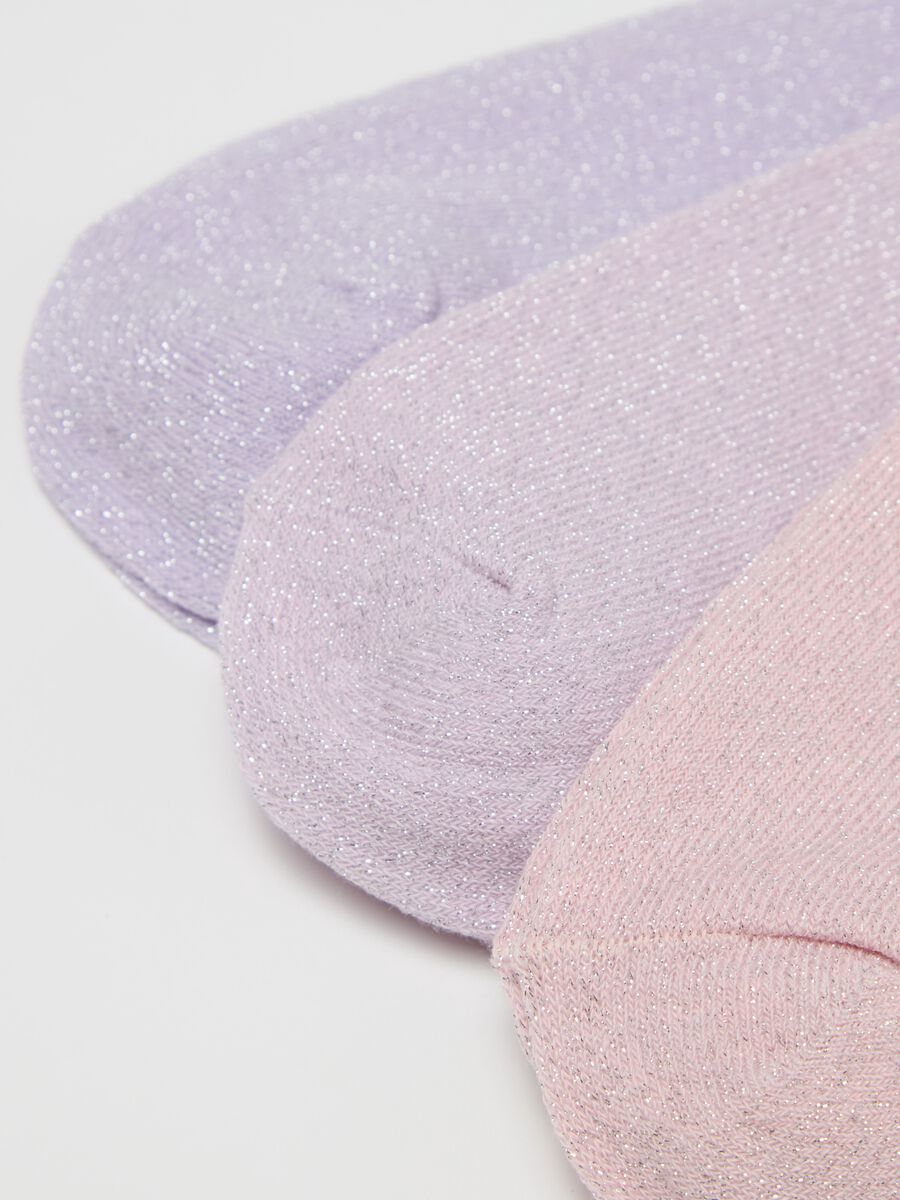 Five-pair pack short socks in multicoloured lurex_1