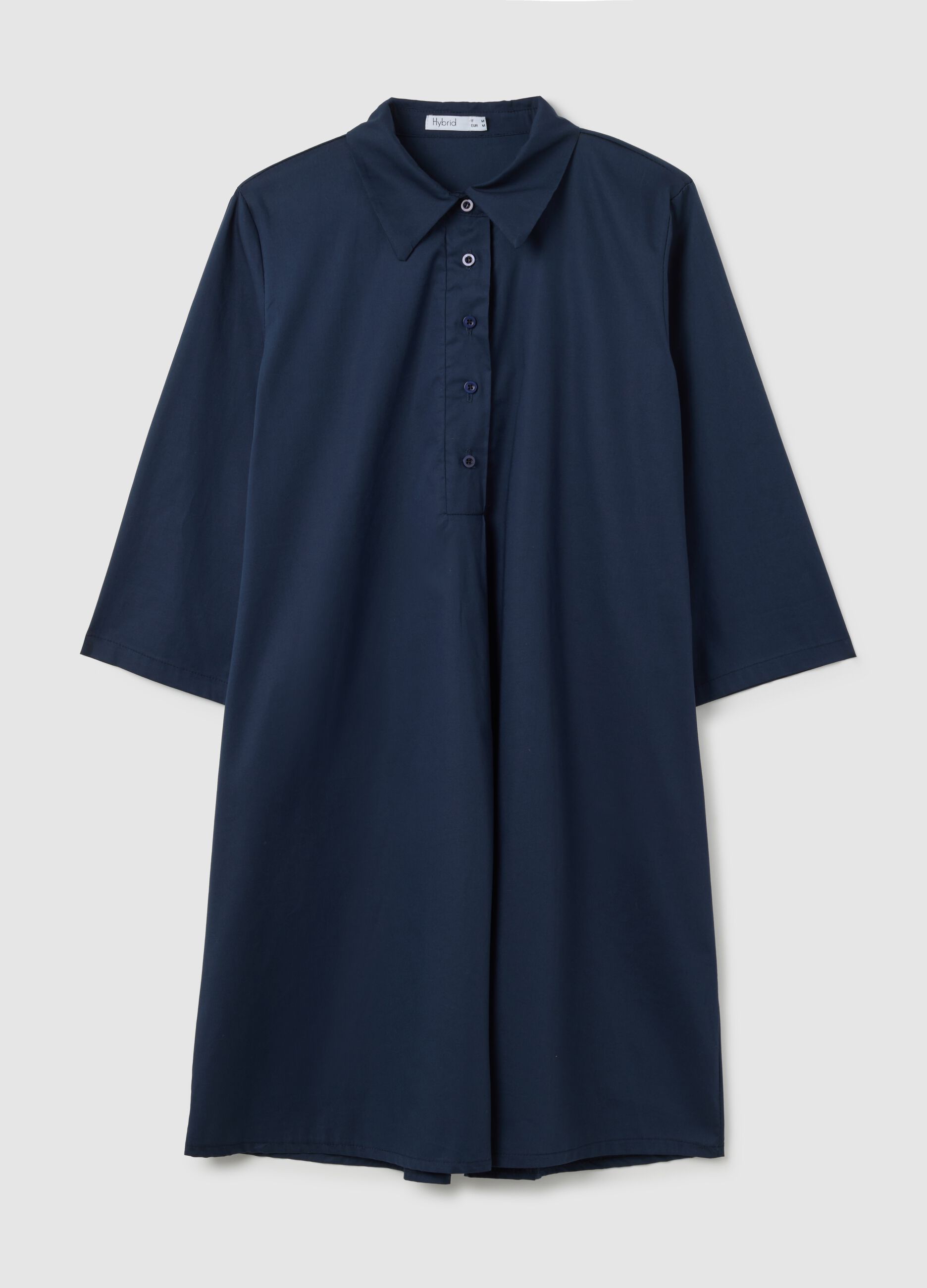 Abito camicia da donna in cotone blu regular fit