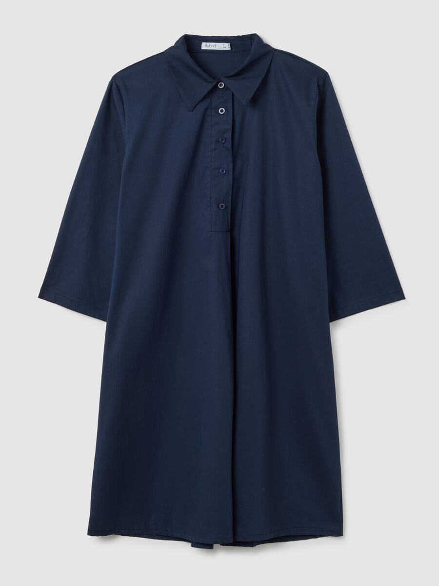 Women's Blue Cotton Shirt Dress Regular Fit_4