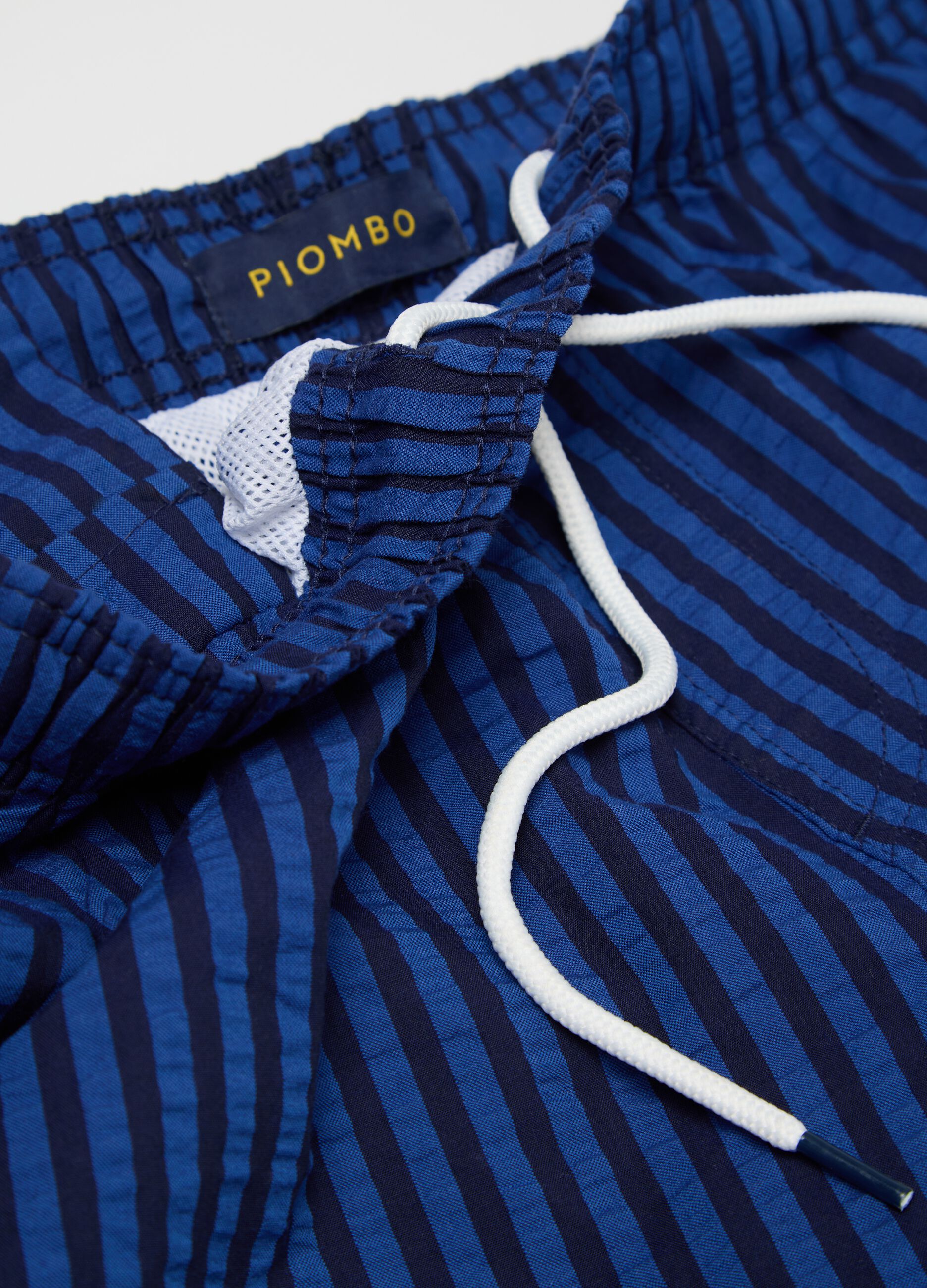 Men's blue regular fit pure cotton shorts